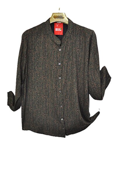 elma abone Plus Size Mother's Viscose Button-Up Shirt