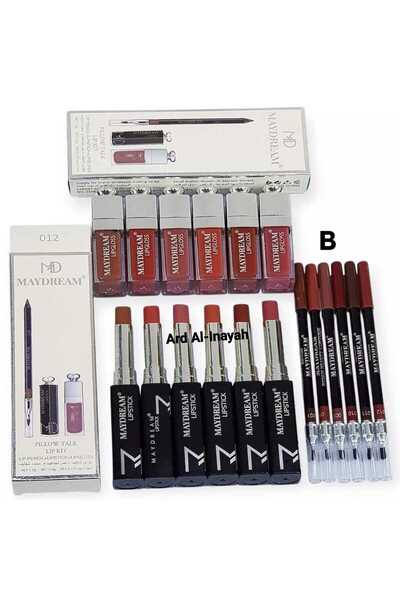 MAYDREAM Set of 6 Lipsticks and 6 Cream Shadows and 6 Lip Liners.