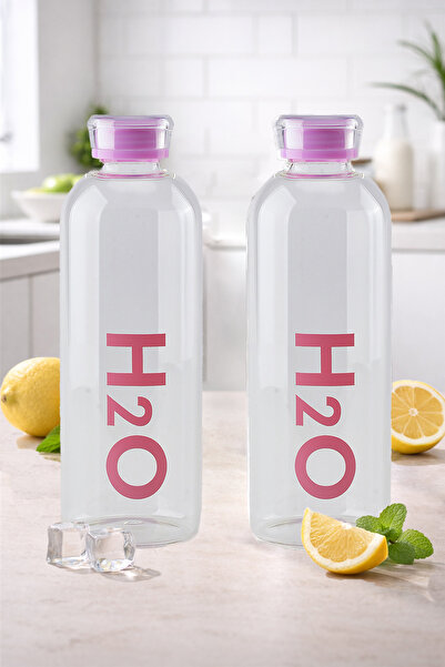 Tohana H2o Borosilikat Cam Matara Suluk 1 Litre x 2 Adet ( Pembe )