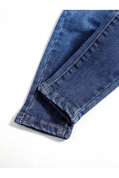 JO FASHION Stretchy Skinny Jeans with Distressed Split Detailing and Dark Wash for Comfortable and Cool Everyday Wear for Toddler Boys
