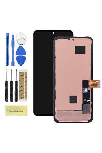Choice شاشة AMOLED سوداء مع إطار لهاتف جوجل بيكسل 8، طراز GKWS6 G9BQD GPJ41، ...