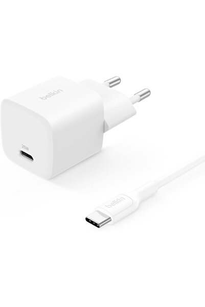 Belkin USB-C Fiş 25 W, USB-C Kablo ile (1 m) PD 3.0 PPS Hızlı Şarj Cihazı Set...