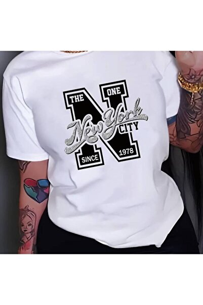 Astogria13 Women's Casual Short Sleeve T-Shirt - New York City Graphic Print ...