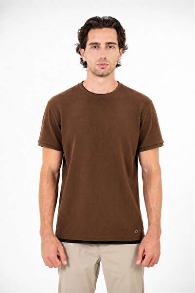 GMG FIRENZE Jacquard Short Sleeve Men's Sweater with Combed Cotton Trim on th...