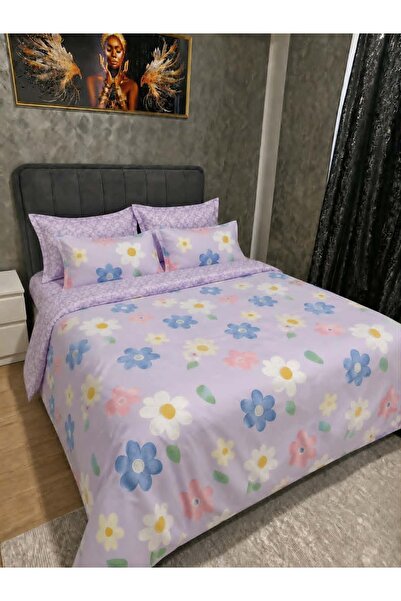 JOJO Set Lenjerie Eleganta pentru pat dublu din Bumbac Finet compus din 6 pie...