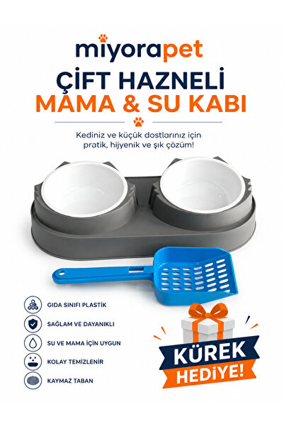 miyora Miyorapet Çift Hazneli Mama ve Su Kabı 330 ml + 330 ml | Toplam 660 ml...