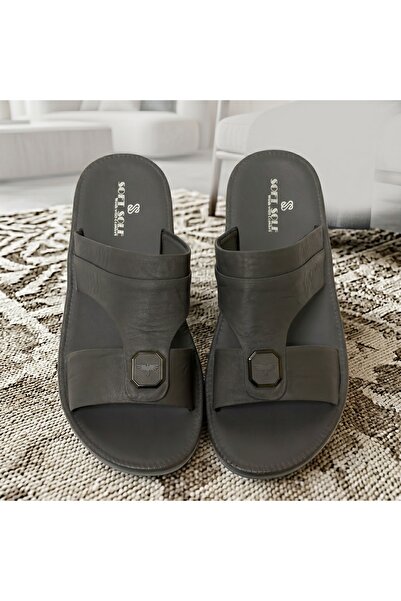 Chyfly Men's Cross Strap Leather Sandals Summer Soft Sole Slippers Comfortabl...