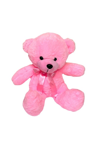 velve Ursulet de plus Tobi, cu fundiță, Inaltime 24 cm, Roz