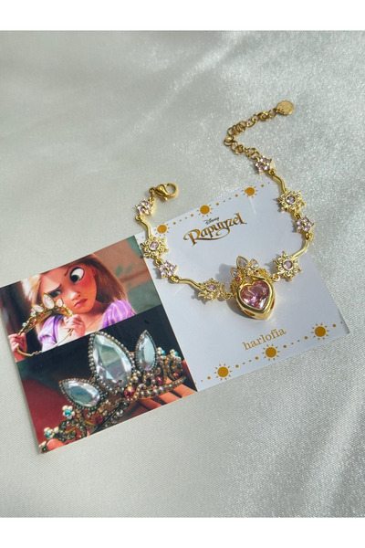 Harlofia Jewelry سوار شمسي على شكل تاج رابونزيل من الفولاذ