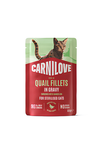 Carnilove طعام القطط في أكياس غني بالسمان ومعزز بنبات الهندباء للقطط المعقمة ...