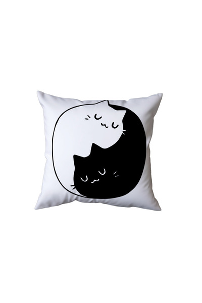 Beramussa Black and White Cat Pillow, Gift