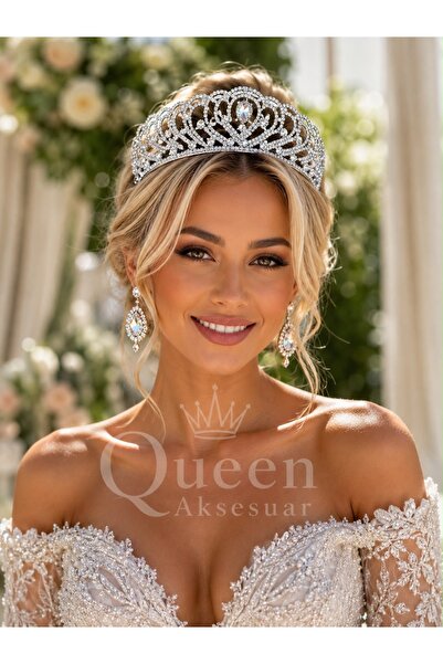 QUEEN AKSESUAR Πολυτελής κρυστάλλινη πέτρα Πριγκίπισσα βασιλική τιάρα Νυφικό ...