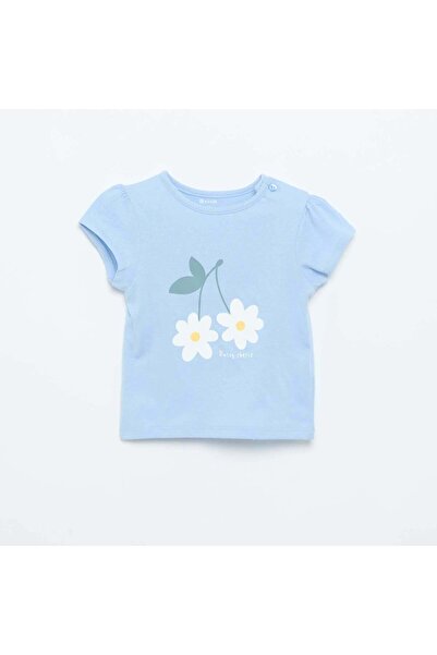 KIABI Short-sleeved printed T-shirt BLUE