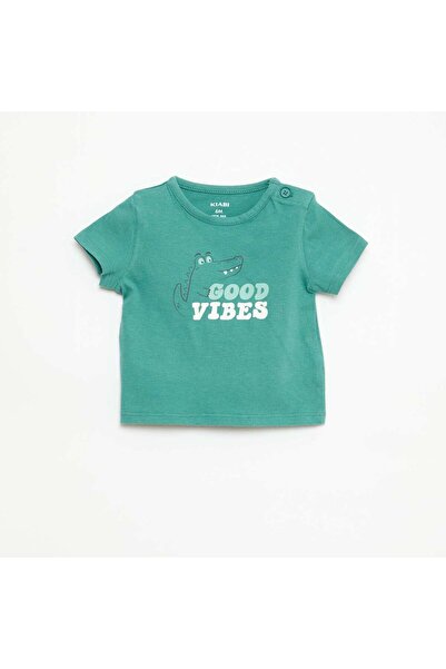 KIABI Short-Sleeved Cotton Jersey T-Shirt GREEN