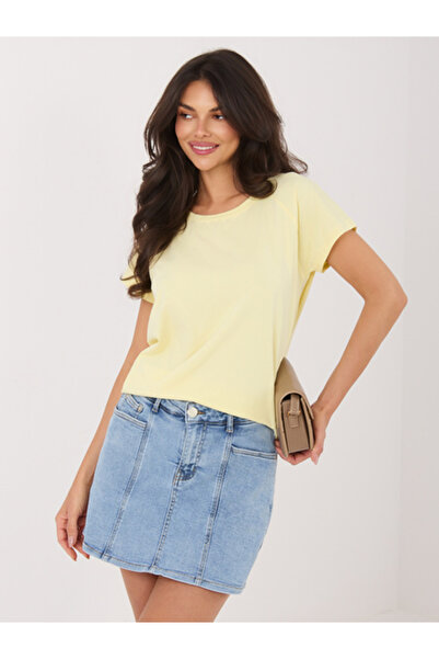 rue parıs Bluza Dama, RUE PARIS, Bumbac, Maneca scurta, Galben deschis, model...