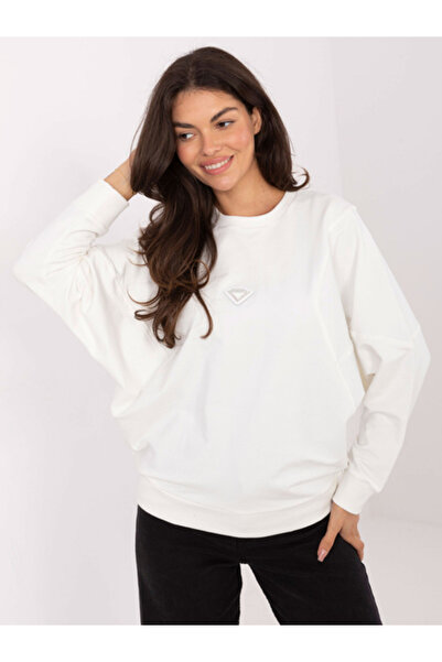 rue parıs Women's Sweatshirt, RUE PARIS, Cotton, Long Sleeve, Ecru, model RV-...