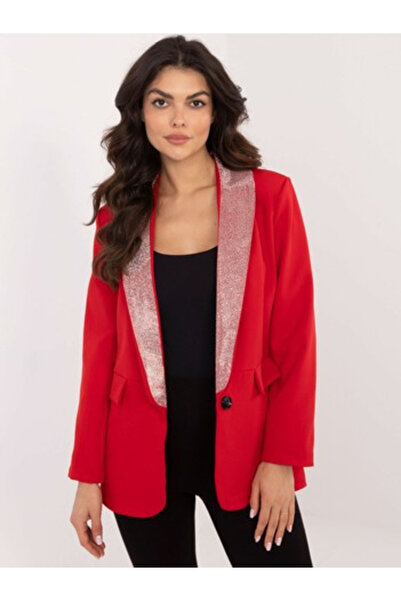 Italy Moda Sacou Dama, ITALY MODA, Poliester, Maneca lunga, Rosu, model DHJ-M...