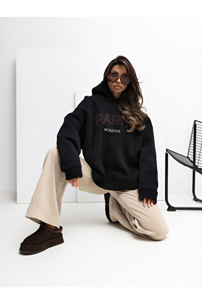 rue parıs Women's Sweatshirt, RUE PARIS, Cotton, Long Sleeve, Black, model RV...