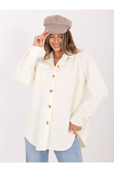 rue parıs Women's Jacket, RUE PARIS, Polyester, Long Sleeve, Ecru, model IT-K...