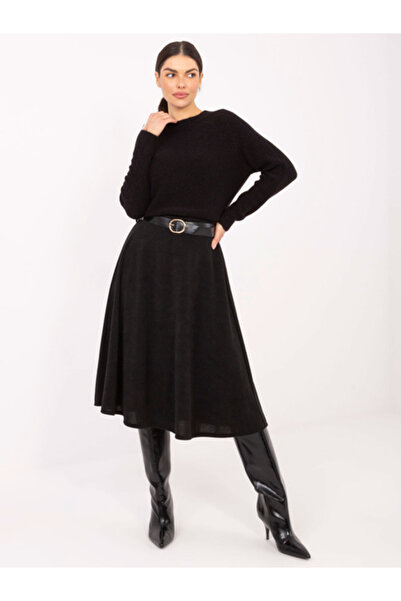 rue parıs Fusta Dama, RUE PARIS, Poliester, Textura, Negru, model IT-SD-FL983...