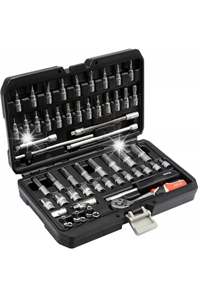 yato SET DE SCULE 56 piese. Chei tubulare de 1/4'' cu clichet