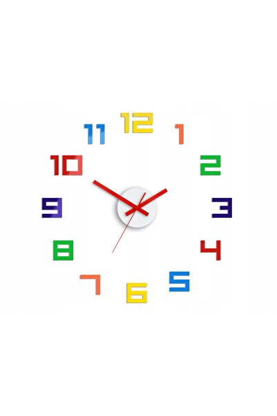 ModernClock Ceas de perete digital colorat silențios adeziv
