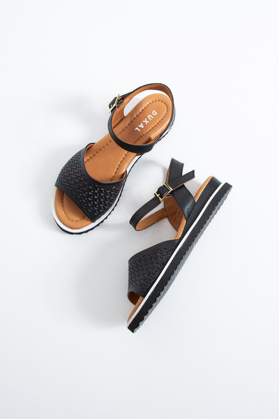 DUXAL SHOES Brody Women's Genuine Leather Laser Cut Casual Sandals