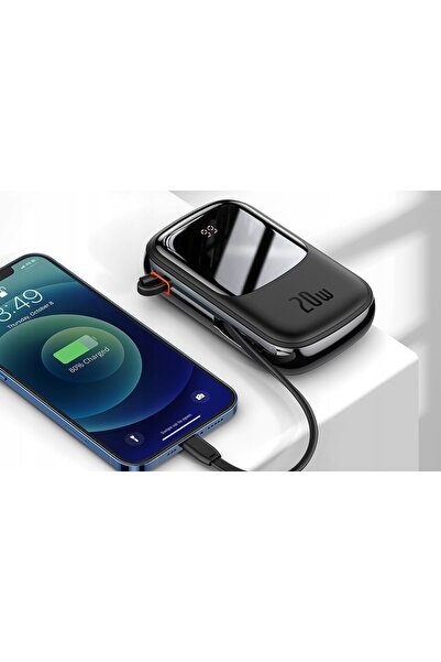 Baseus Powerbank cu cablu Lightning 20000mAh USB USB-C QC FCP PD 20W Negru
