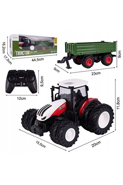 MalPlay TRACTOR MARE CU REMORCĂ, TRACTOR CU TELECOMANDĂ RC, LUMINI LED