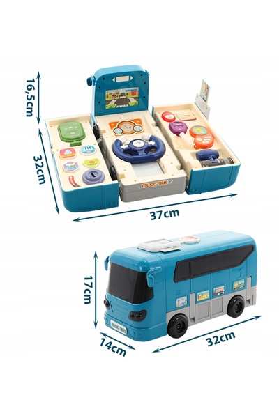 Stator Autobuz și mașină educative pentru copii, volan, schimbător de viteze,...