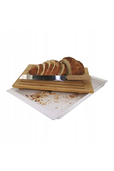 Intesi Set placă de tăiat + cuțit 38x27 cm ALB