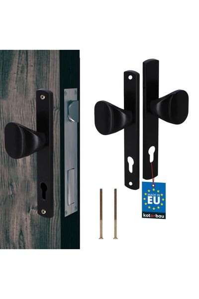 KOTARBAU Mâner pentru poartă, placă lungă, din aluminiu, negru, 90 MM