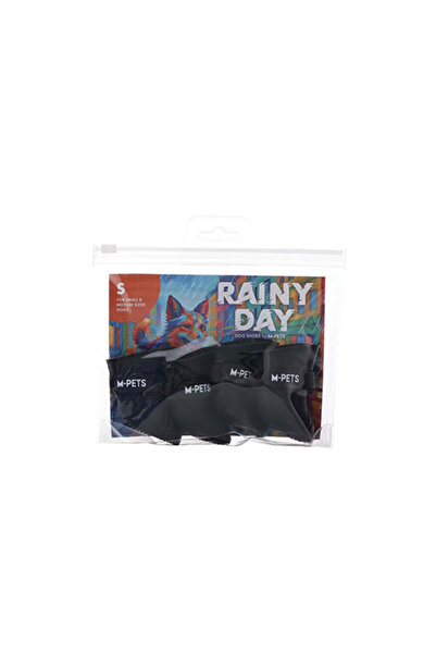 M-PETS Rainy Day Dog Shoes Black Small 3X4 cm