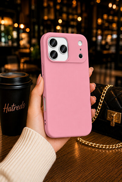 Hatreds iPhone 17 Pro Max Uyumlu Koruyucu Telefon Kılıf Açık Pembe