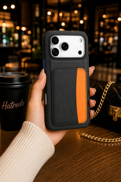 Hatreds iPhone 17 Pro Max Uyumlu Kartlıklı Silikon Kılıf Siyah