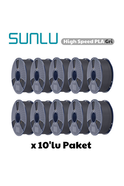 Sunlu High Speed PLA Filament Gri 1.75mm 1kg (10 Adet)