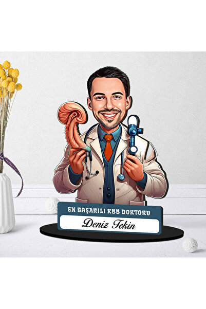 hediyemen En Başarılı Erkek KBB Doktoru Karikatürlü Biblo
