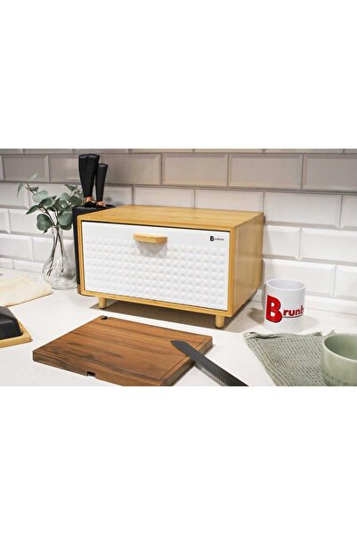 Brunbeste Cutie de pâine din bambus BB-4251 Albă