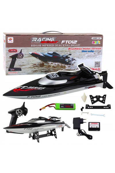 LeanToys FT012 Barcă de curse - Barcă RC telecomandată de până la 50 km/h, fă...