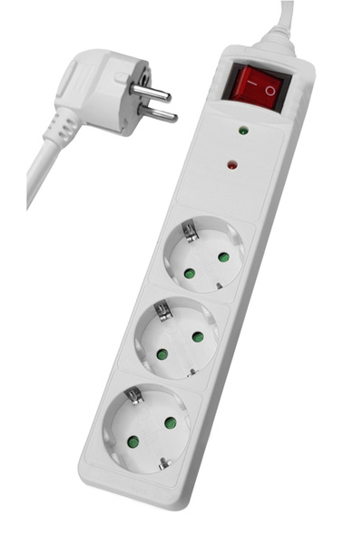 POWERTECH πολύπριζο ασφαλείας PT-879, 3x schuko, 16A, 1.5m, λευκό