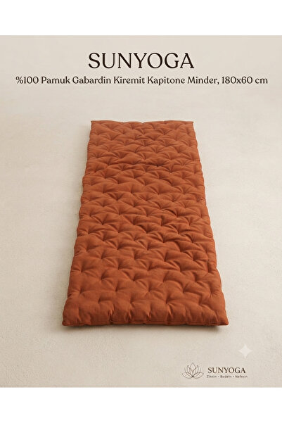 SUNYOGA Pamuk Kapitone Meditasyon Minderi 180x60 cm - Konforlu Yoga Matı ve Y...