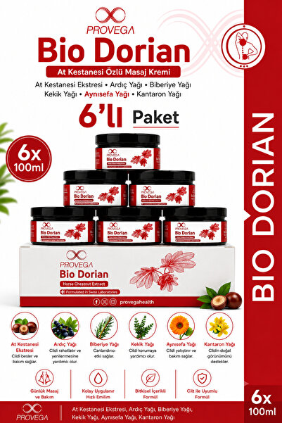 Provega Bio Dorian 100% Natural Horse Chestnut Extract Body Care Cream 6-Pack...