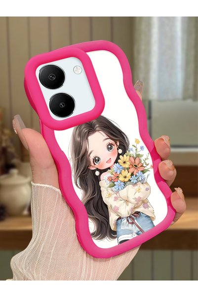 Hontinga Vivo Y36 4g Compatible Case Camera Protector Red Silicone Couple Pho...