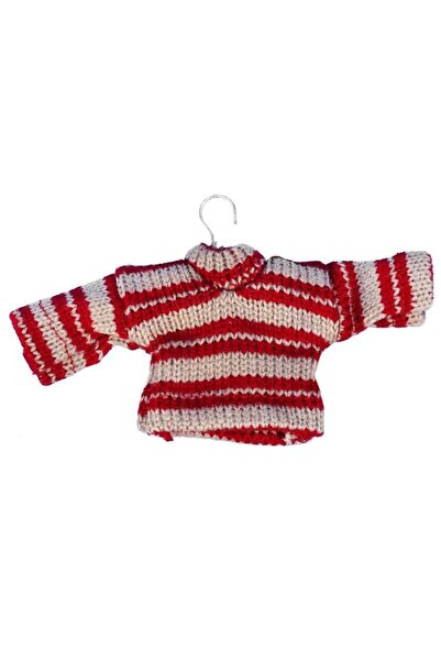 Goliat Ornament de Crăciun, pandantiv, pulover din material textil, 13x9cm, ROȘU