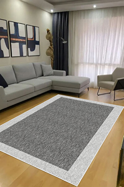 Sisal Görünümlü Dijital Baskılı Yıkanabilir Kaymaz Taban Modern Salon Halısı Yolluk