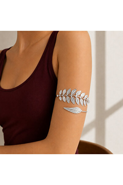 nerora Pazu Bracelet Arm Jewelry Leaf and Branch Patterned Silver