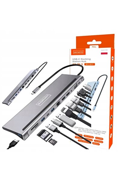 zenwire Stație de andocare BYL-2211 12 în 1 USB Tip C Pasivă
