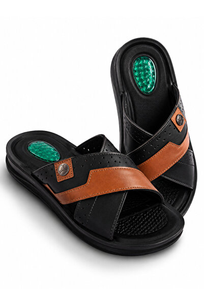 Wordex Vzyn 9912 Lightweight Soft Sole Comfort Gel Cross Band Men's Slippers