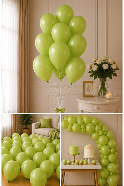 Parti dolabı 12Pcs Metallic Light Green Balloons Mint Water Green Aqua Birthd...