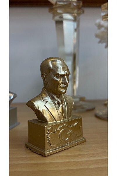 Özkatelier Dekoratif Atatürk Masaüstü Biblo Gold
